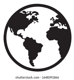 Icono de la Tierra aislado en fondo blanco.