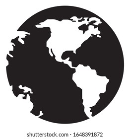 Earth globe icon vector isolated on white background.
