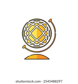 Vector Earth Globe Icon. Color lineal o lineal.