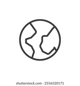 Earth Globe icon Vector logo outline