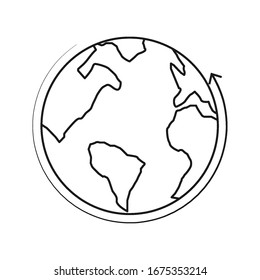 Vektorillustration-Design-Vorlage für Earth Globe-Icon auf unscharfem Hintergrund