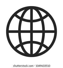 Earth globe icon vector, world symbol. Planet pictogram, flat vector sign isolated on white background. Simple vector illustration for graphic and web design.