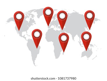 Earth, globe icon. Vector. World map isolated on white background.