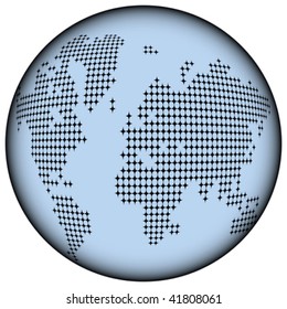Earth globe icon for web design, isolated object on white background
