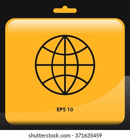 earth globe icon for web and mobile. flat design style