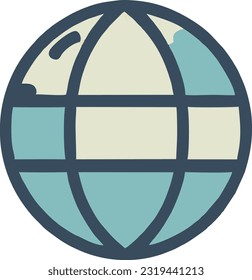 Earth globe icon of the web, World map in globe shape, Vector illustration 19