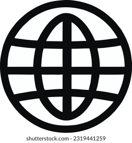 Earth globe icon of the web, World map in globe shape, Vector illustration 23