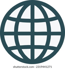 Icono del globo terrestre de la web, Mapa mundial en forma de globo, Ilustración vectorial 4