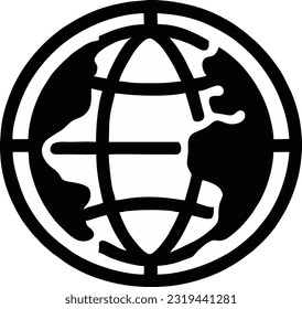 Earth globe icon of the web, World map in globe shape, Vector illustration 20