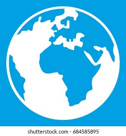 Earth globe icon white