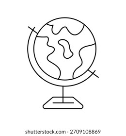 Icono de globo terráqueo con fondo blanco Vector Ilustración de stock