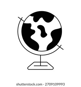 Icono de globo terráqueo con fondo blanco Vector Ilustración de stock