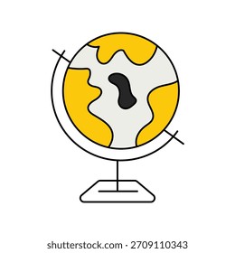 Earth Globe icon with white background vector stock illustration