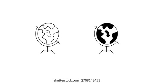 Earth Globe icon with white background vector stock illustration