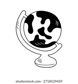 Icono de globo terráqueo con fondo blanco Vector Ilustración de stock