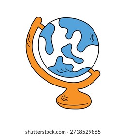 Icono de globo terráqueo con fondo blanco Vector Ilustración de stock