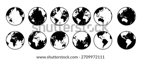earth globe icons collection vector illustration