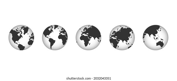 Earth globe icons vector template