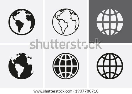 Earth Globe Icons, worldmap. World map vector illustration