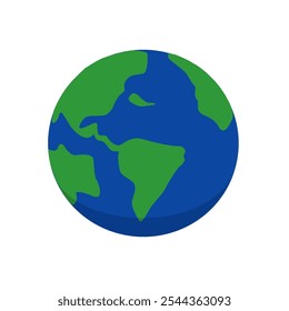 earth globe illustration isolated on white background. vector illustration