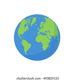 Earth globe illustration isolated on a white background