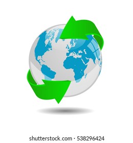 Earth globe illustration on a white background