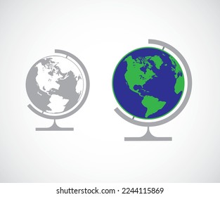 Earth globe illustration vector icon
