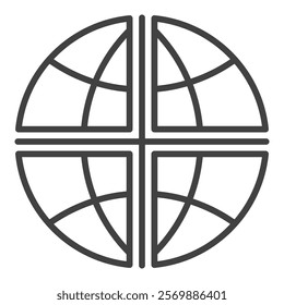 Earth Globe International Relations vector linear icon or symbol