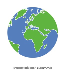 Earth globe isolated on white background vector illustration EPS10