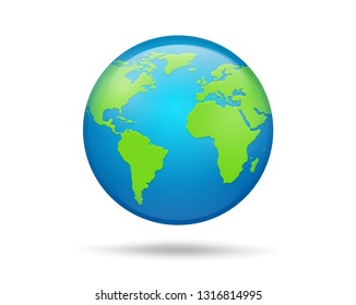 Earth Globe isolated on white Background. Illustration Vector EPS10.