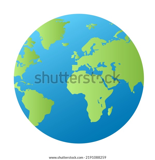 Earth Globe Isolated On White Stock Vector (Royalty Free) 2191088259 ...