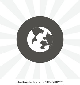 earth globe isolated solid vector icon on white background