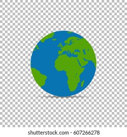 Earth globe isolated, vector illustration