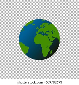 Earth globe isolated, vector illustration