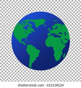 Earth globe isolated, vector illustration