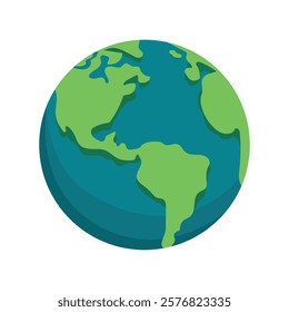 Earth globe isolated. World map icon. Earth icon vector illustration.