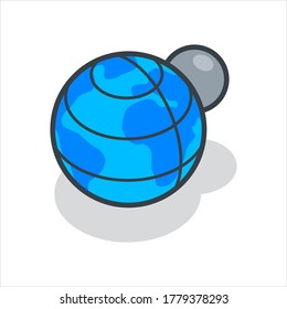 Earth, globe isometric flat icon. 3d vector colorful illustration. Pictogram isolated on white background