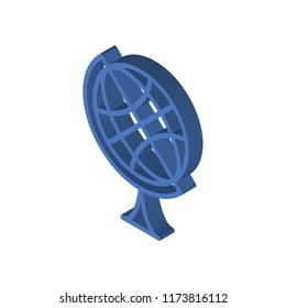 Earth globe isometric left top view 3D icon