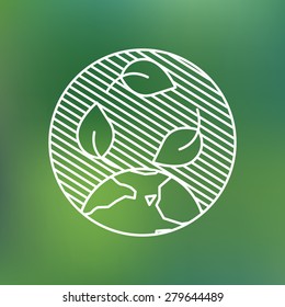 Earth globe leaves planet protection care recycling save ecology concept