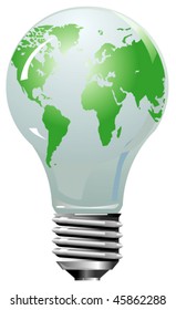 Earth globe as lightning bulb