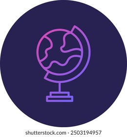 Earth Globe Line Gradient Icon Design