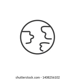 Earth globe line icon. linear style sign for mobile concept and web design. Planet earth outline vector icon. Ecology symbol, logo illustration. Vector graphics