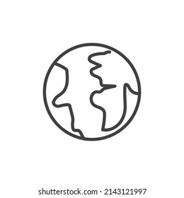 Earth globe line icon. linear style sign for mobile concept and web design. Planet Earth outline vector icon. Symbol, logo illustration. Vector graphics