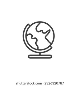Earth globe line icon. linear style sign for mobile concept and web design. World earth globe outline vector icon. Symbol, logo illustration. Vector graphics