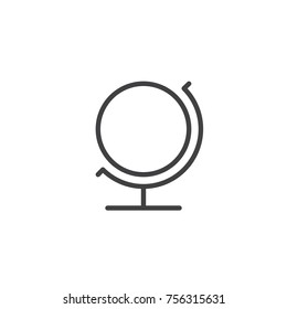 Earth globe line icon, outline vector sign, linear style pictogram isolated on white. Geographic globe symbol, logo illustration. Editable stroke