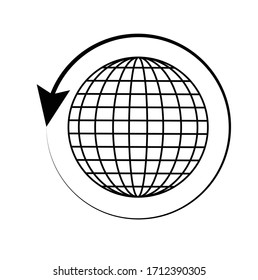 earth globe line icon, vector illustration