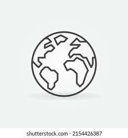 Earth Globe linear icon. World vector concept symbol or logo element