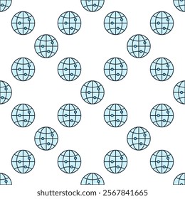 Earth Globe Logistics vector World concept blue seamless pattern