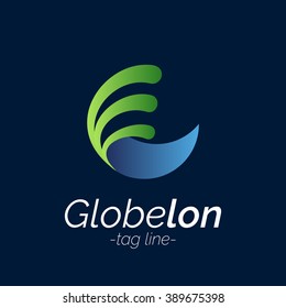 Earth Globe logo. Corporate Business Sign. Vector Illustration