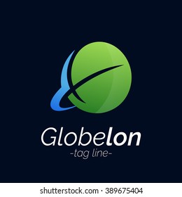 Earth Globe logo. Corporate Business Sign. Vector Illustration